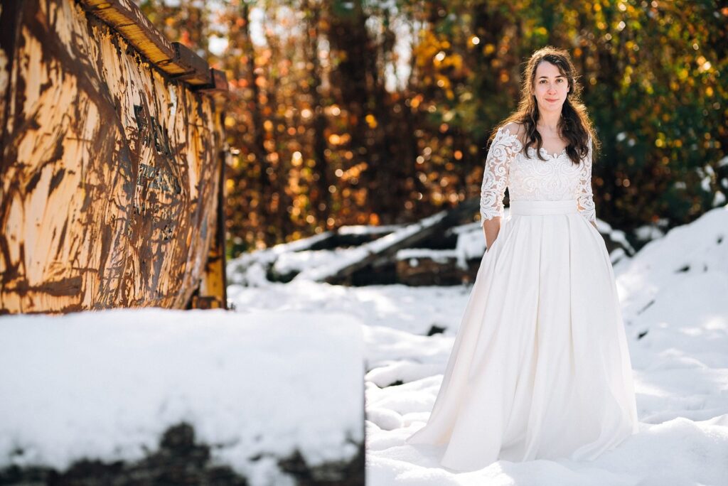 Andy and Rutgar wedding photo shoot in snow