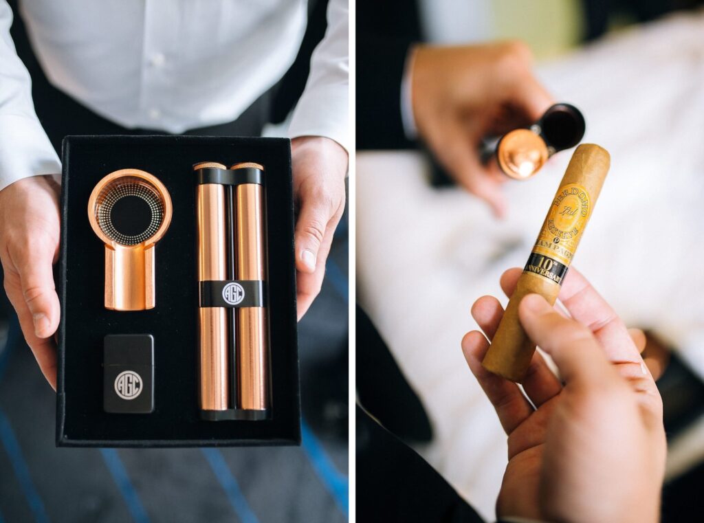 Wedding cigar and lighter