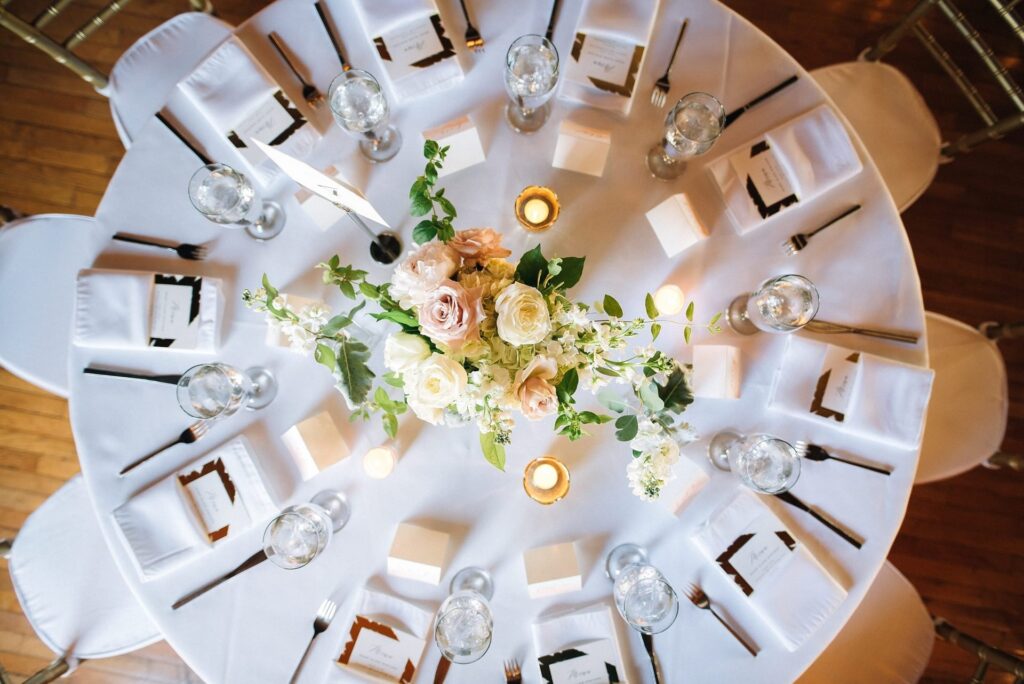 Alexis & Kyle Wedding Party table