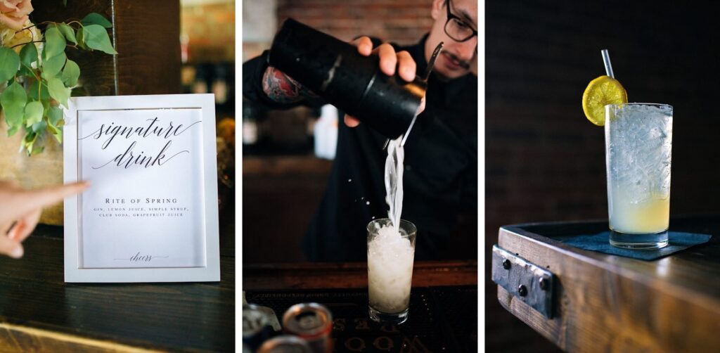 Wedding signature drink cocktail