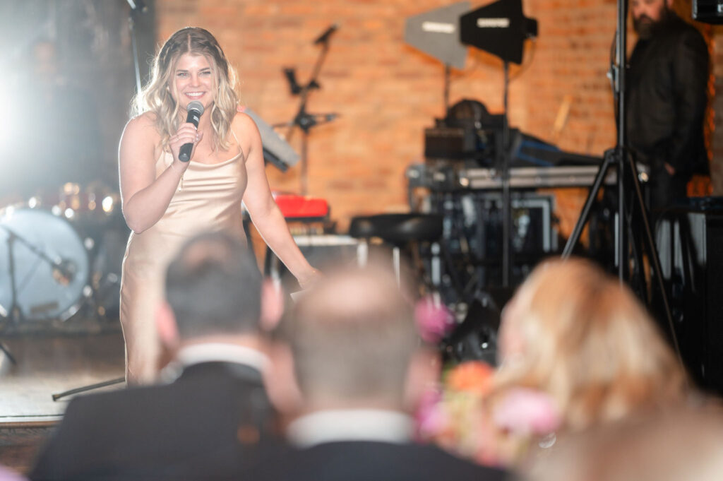 women singing on Shannon & Adam wedding